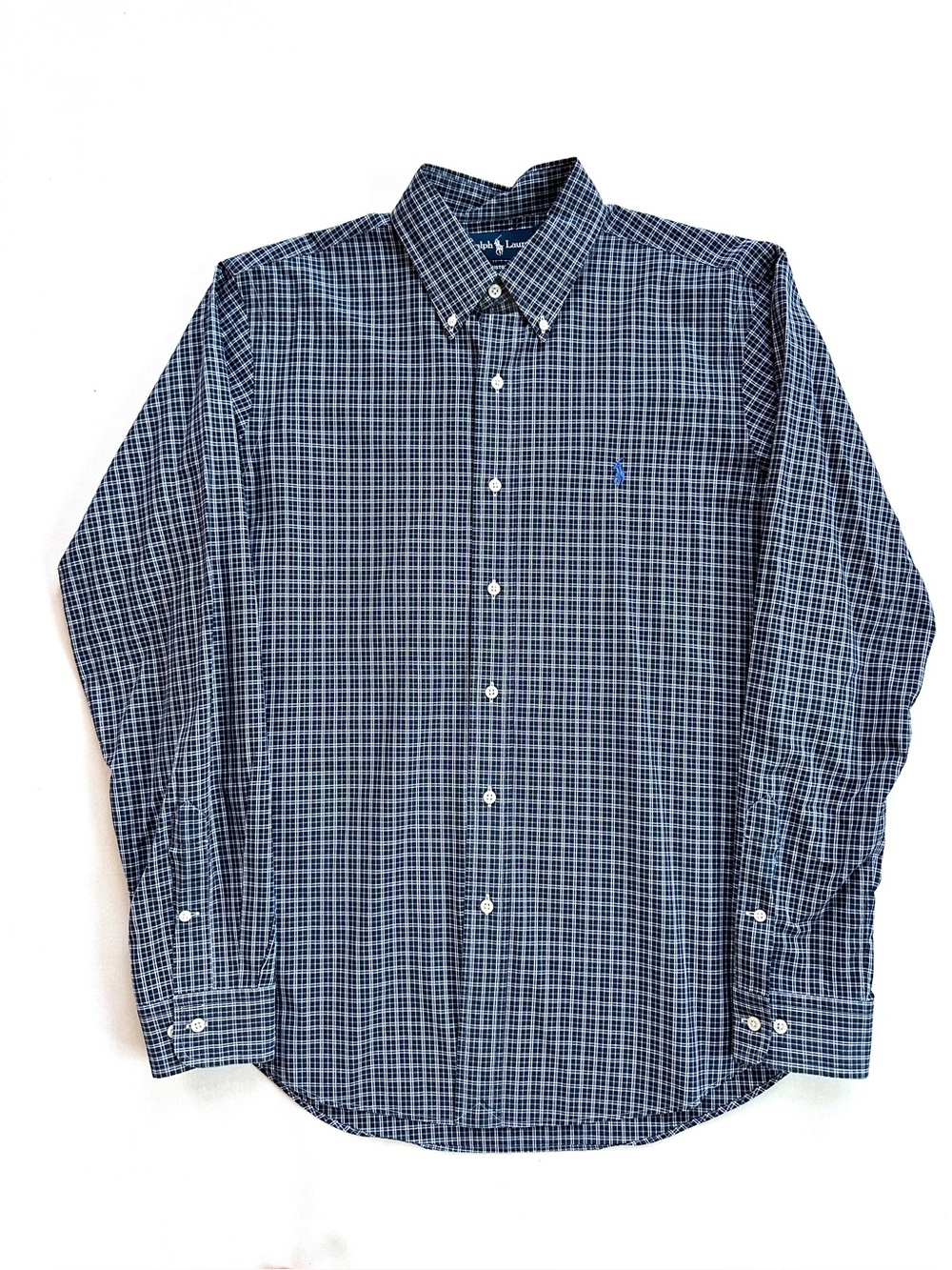 VTG POLO RALPH LAUREN CUSTOM FIT PLAID LONG SLEEVE BUTTON-DOWN SHIRT NEW SzL